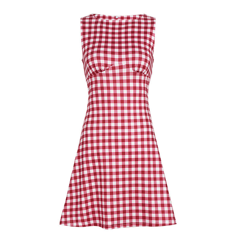 Damen Vichy-Kleid mit femininen Rüschen und schmeichelndem Schnitt Drune