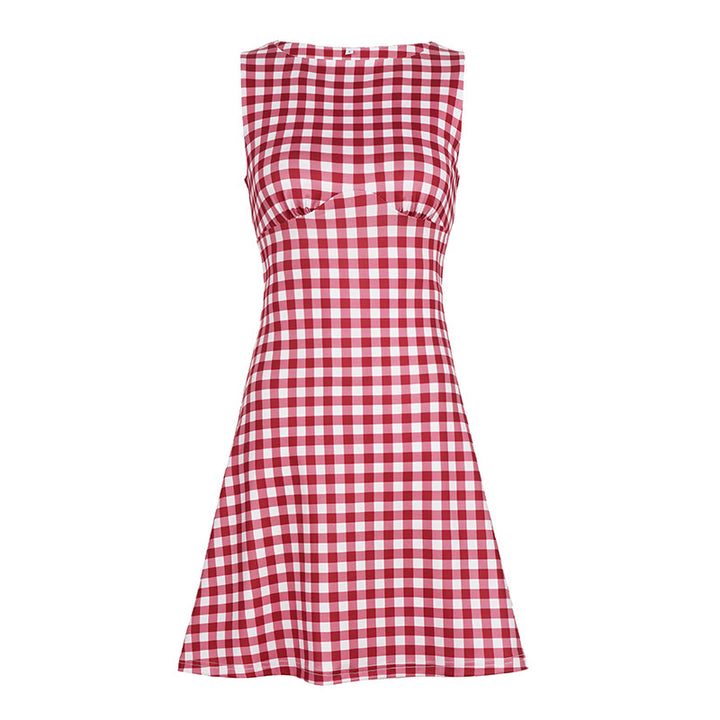 Damen Vichy-Kleid mit femininen Rüschen und schmeichelndem Schnitt Drune