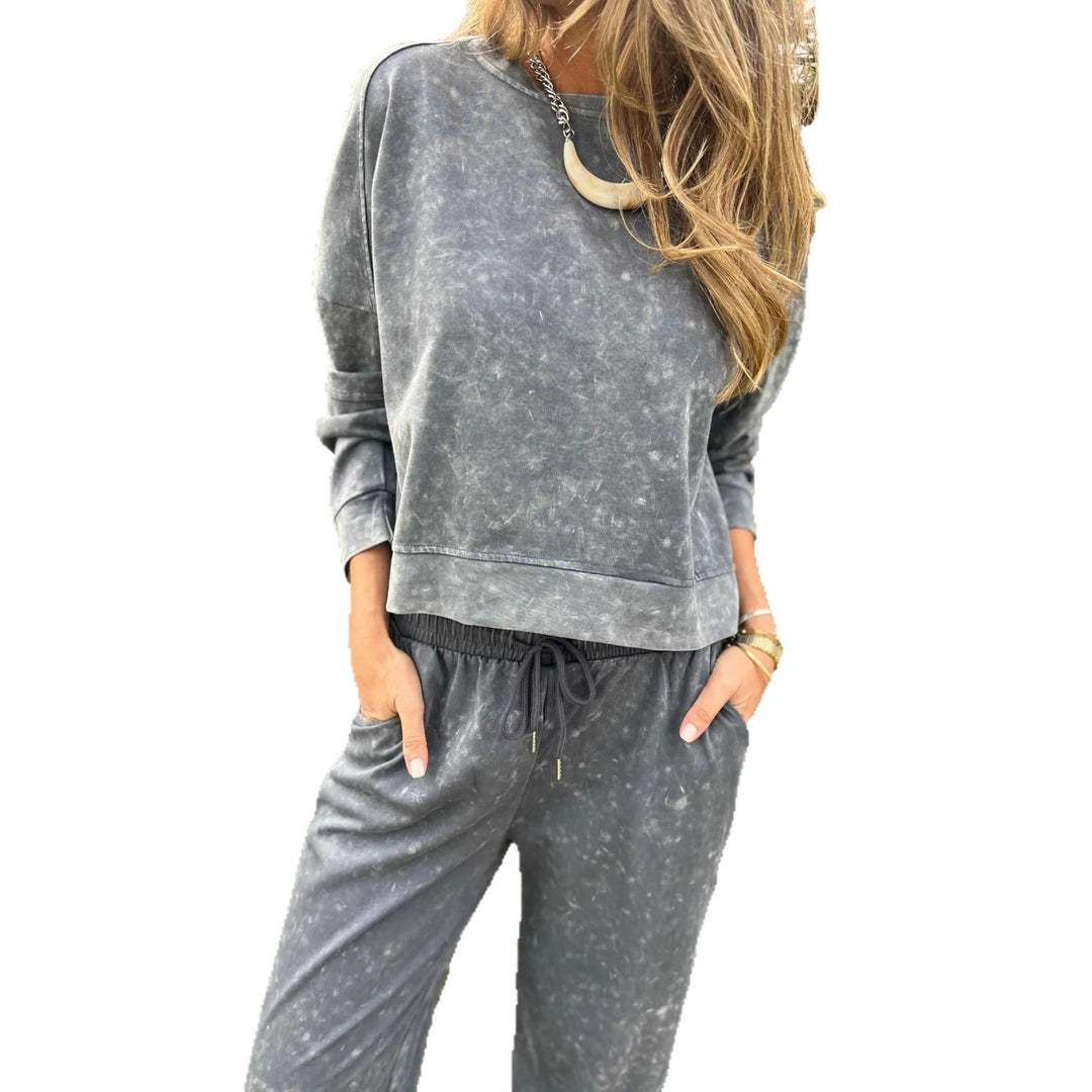 Damen lässiger Sweatshirt- und Jogginghosen-Set Drune