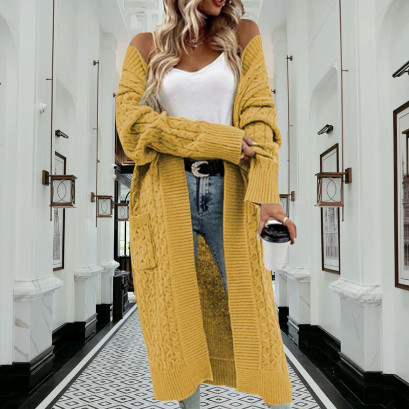 Damen Grobstrick-Cardigan mit offenem Design und praktischen Taschen Drune