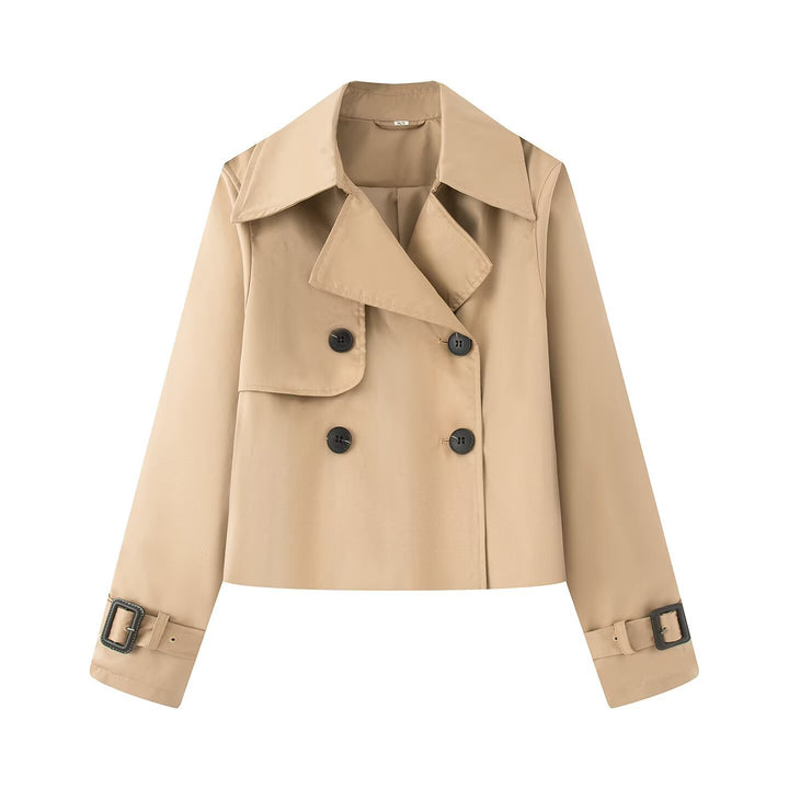 Damen elegante Trenchcoat-Jacke mit klassischen Details Drune