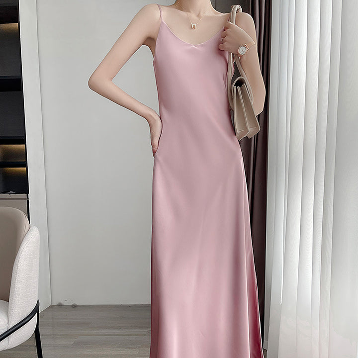 Damen Maxikleid mit Satin-Finish Drune