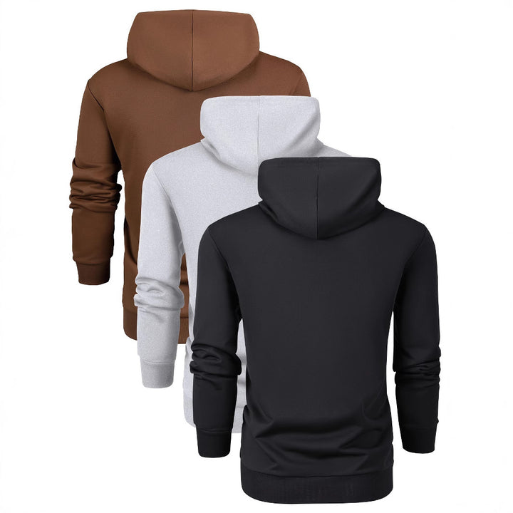 Unisex schlichter Kapuzenpullover mit Kängurutasche, gerippten Bündchen und relaxed Fit Drune
