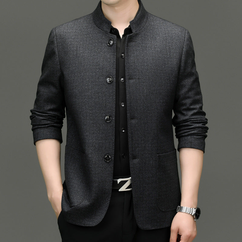 Herren modische Blazerjacke aus hochwertigem Stoff und elegantem Schnitt Drune