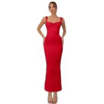 Damen Elegantes Abendkleid mit offenem Rücken und Schleifenakzent Drune