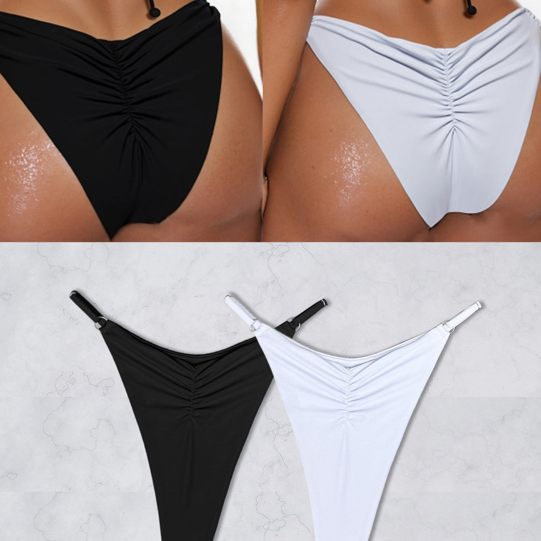 Damen Bikini-Höschen mit raffinierten Raffungselementen und hohem Beinausschnitt Drune