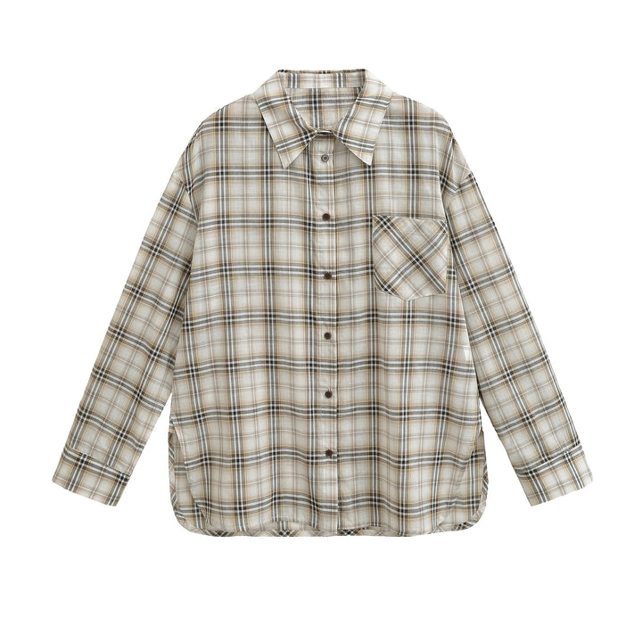 Damen Karo Oversized Hemd Drune