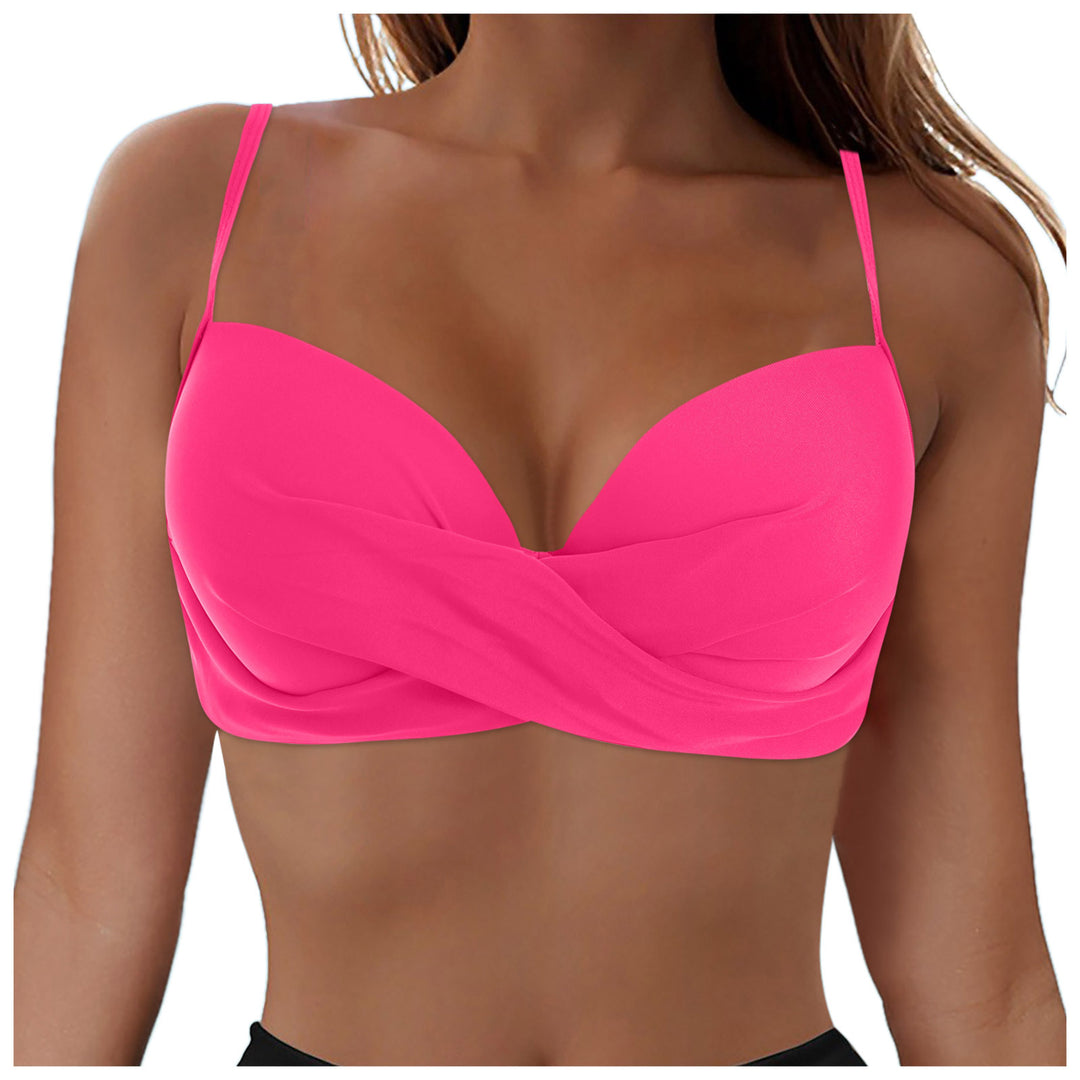 Damen Elegantes Bikinioberteil mit Wickeldesign Drune