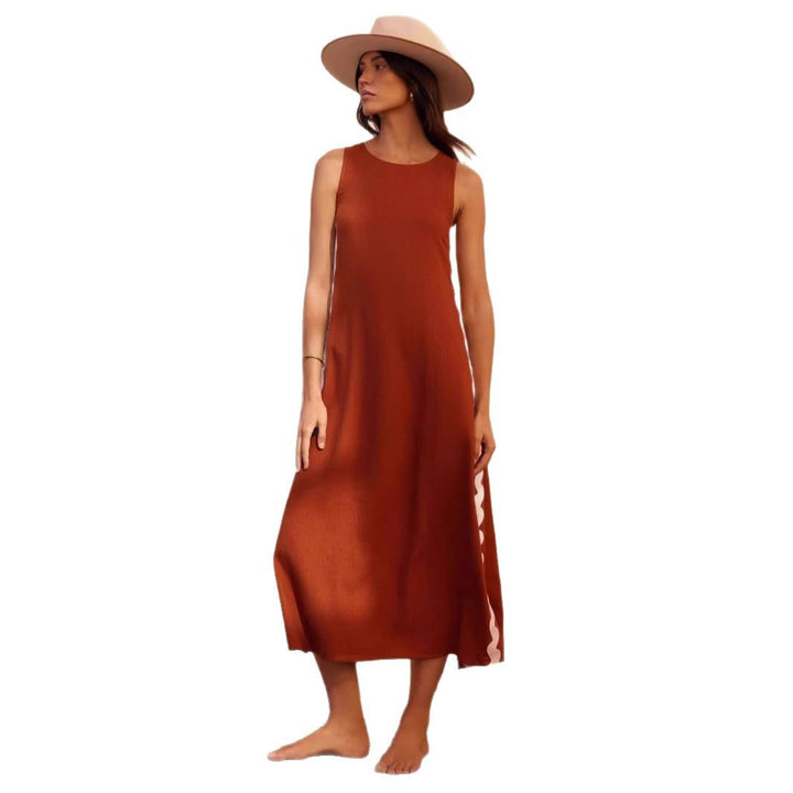 Damen Maxikleid mit elegantem Schnitt und Zierdetails Drune