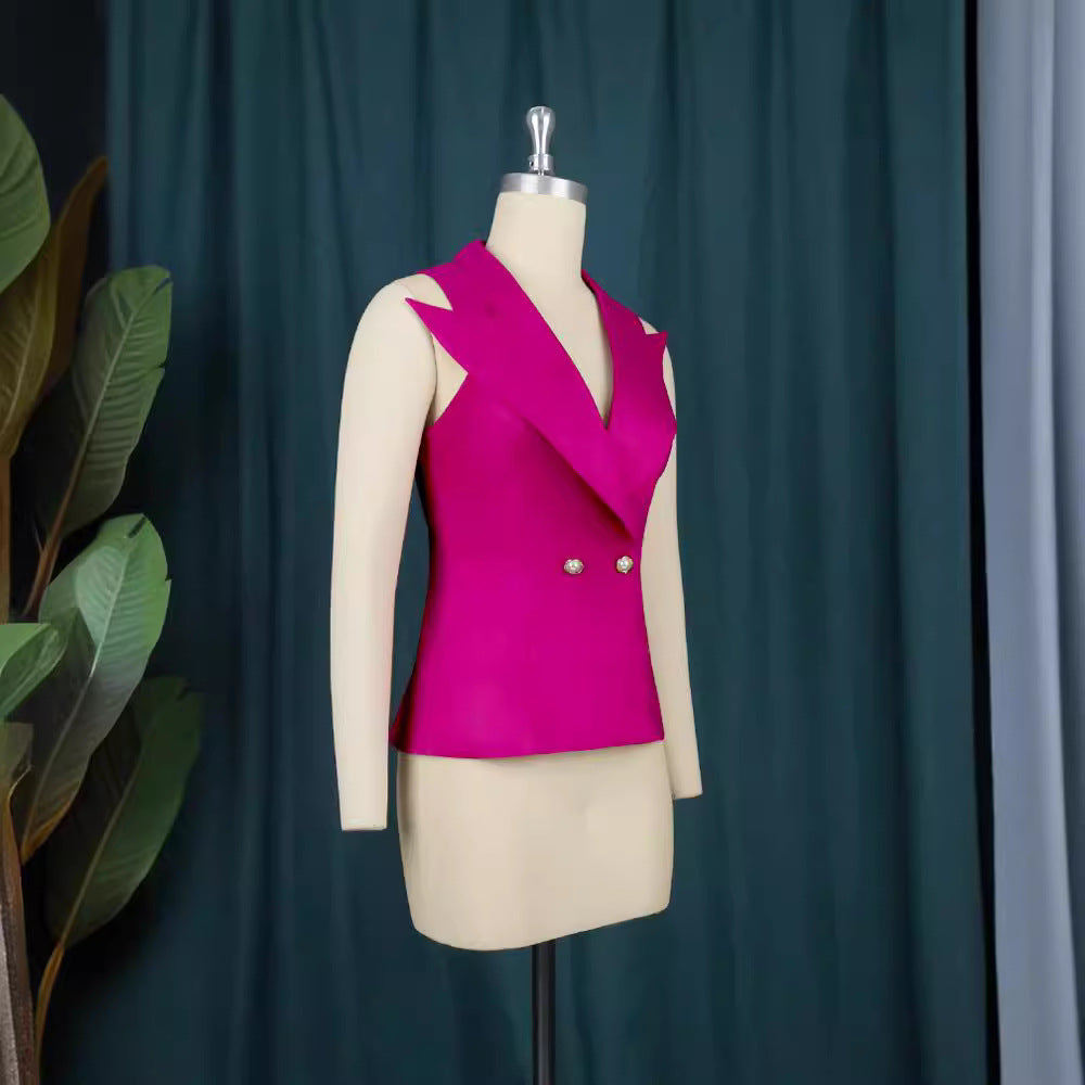 Damen Elegantes Blazer-Set mit weit geschnittenen Hosen Drune