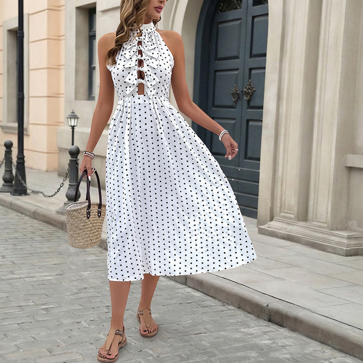 Damen Maxikleid mit raffiniertem Rüschendetail und Knopfleiste Drune