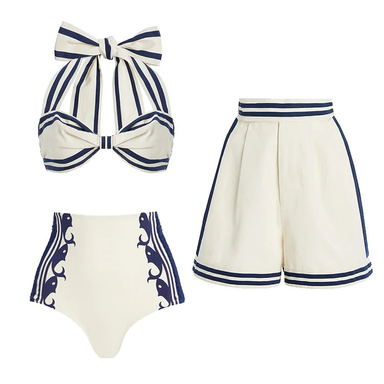 Damen Badeoutfit mit eleganter Schleifen-Detail Drune