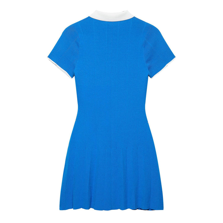 Femme Polo Kleid mit plissiertem Rock und kontrastierendem Kragen Drune