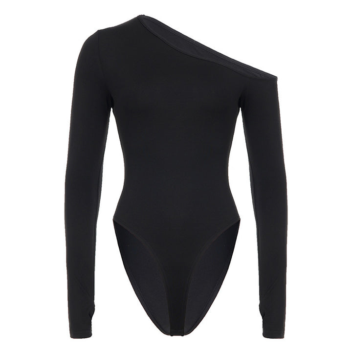 Damen eleganter Body mit langen Ärmeln und weitem Halsausschnitt Drune