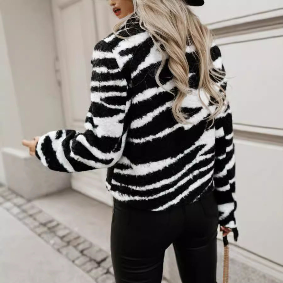 Damen Wickeljacke im modischen Zebra-Design Drune
