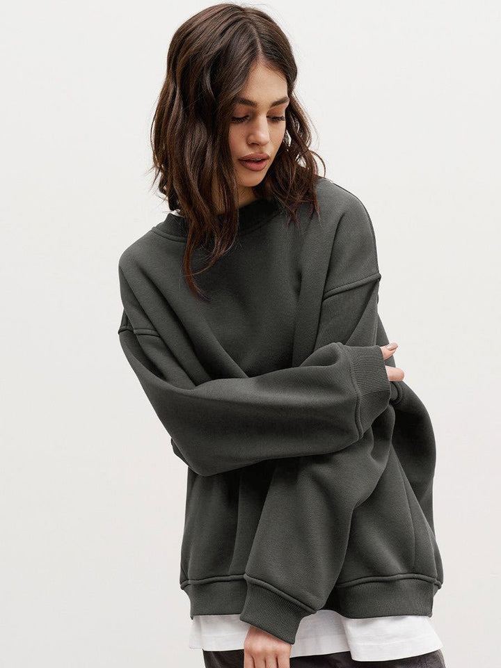Damen Oversized Sweatshirt im lässigen Stil mit übergroßen Ärmeln und elastischen Bündchen Drune