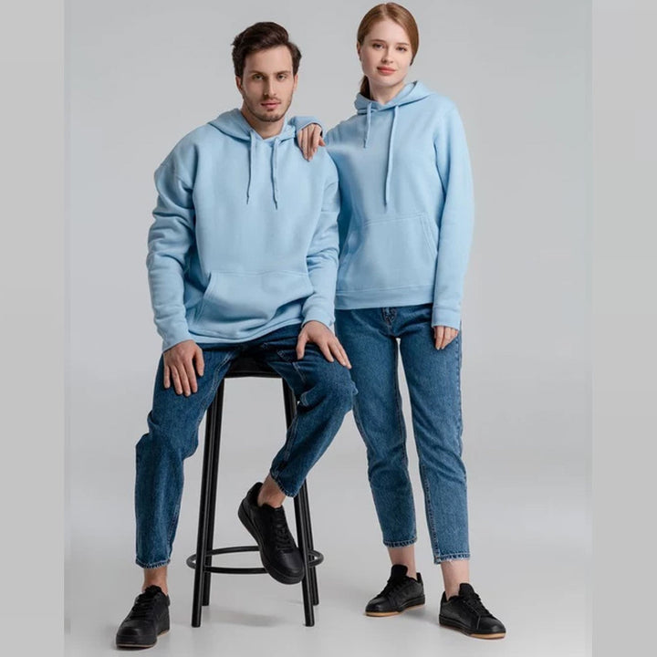 Unisex nan minimalistischer Heavyweight Kapuzenpullover aus French‑Terry mit verdeckter Kängurutasche und schmaler Silhouette Drune