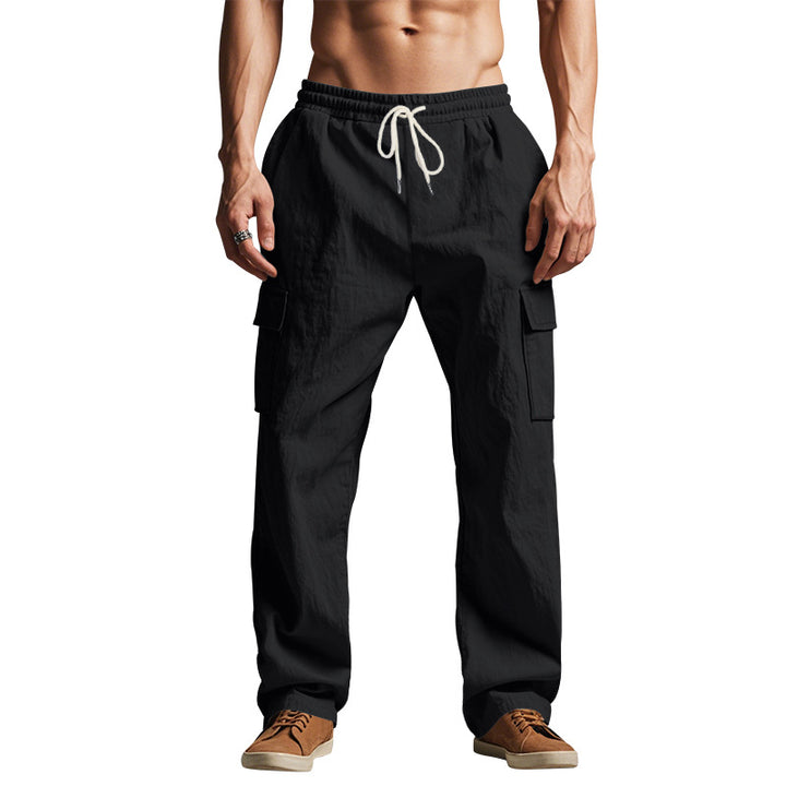 Herren lockere Cargohose mit elastischem Bund und praktischen Seitentaschen Drune