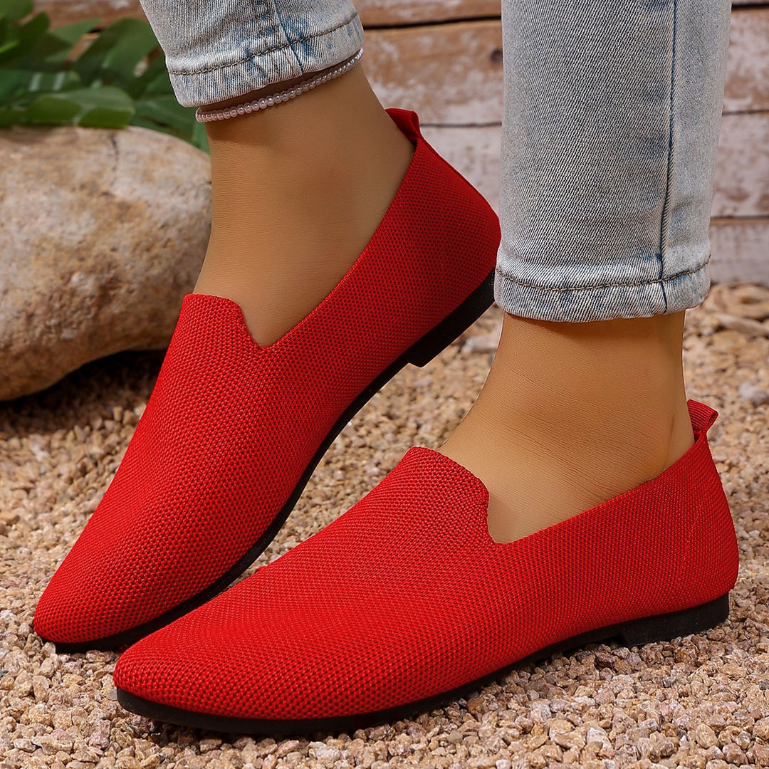 Damen nan leichte gestrickte Slipper mit Memory-Fußbett und rutschfester Sohle Drune