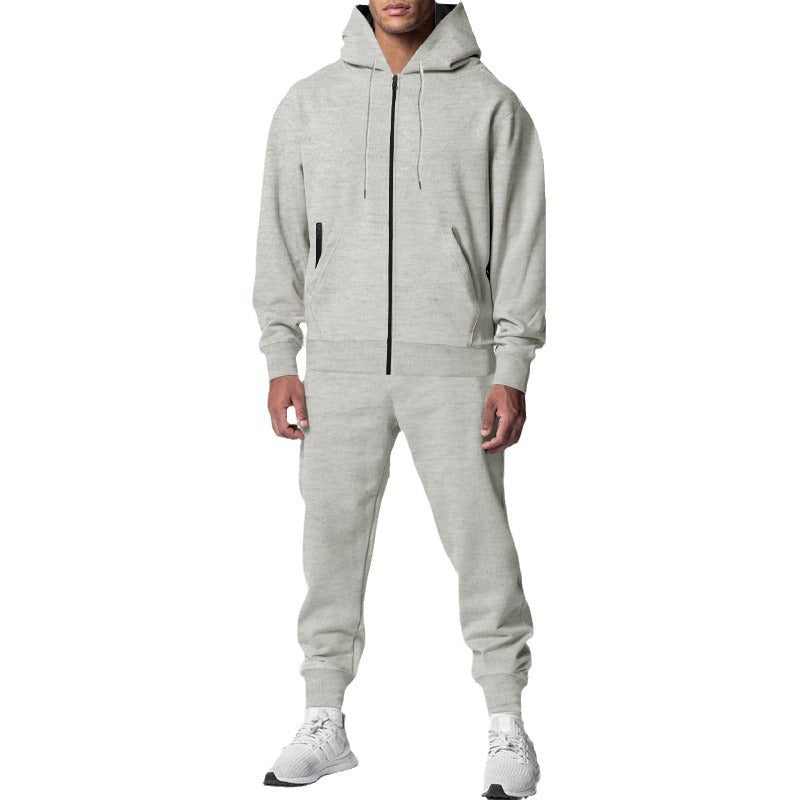 Herren nan zweiteiliges Trainingsset mit Reißverschluss-Kapuzenjacke und tapered Jogginghose Drune