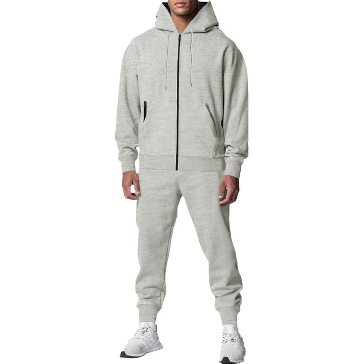 Herren nan zweiteiliges Trainingsset mit Reißverschluss-Kapuzenjacke und tapered Jogginghose Drune