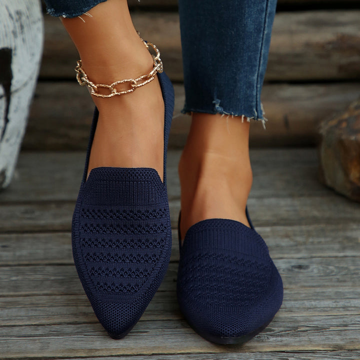 Damen Slipper mit atmungsaktivem Strickmaterial Drune
