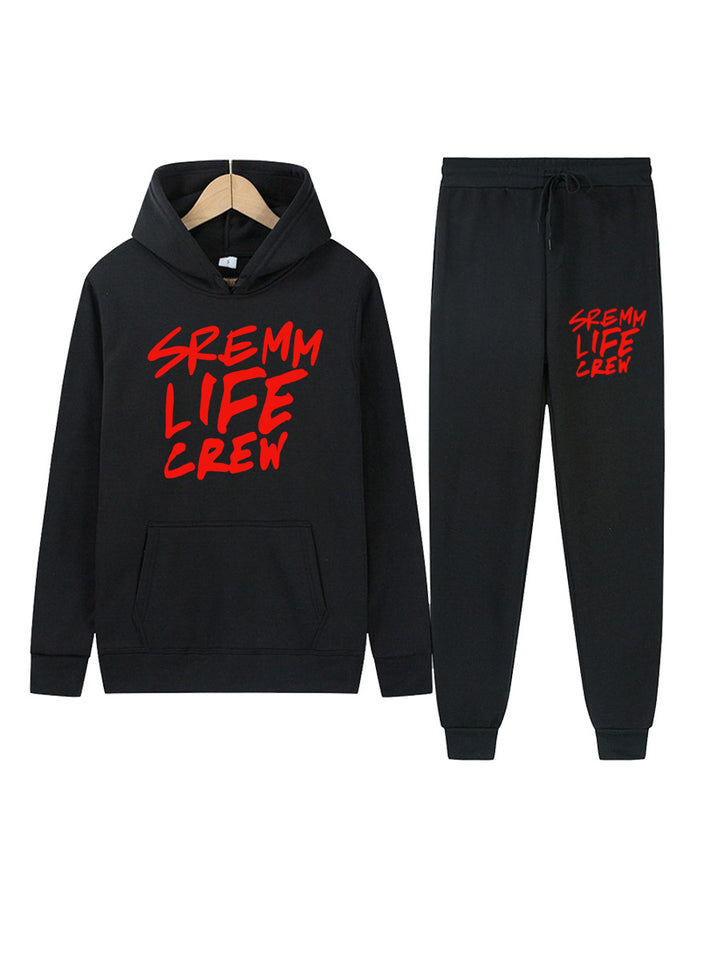 Damen Hoodie und Jogginghose Set mit auffälligem Schriftzug Drune