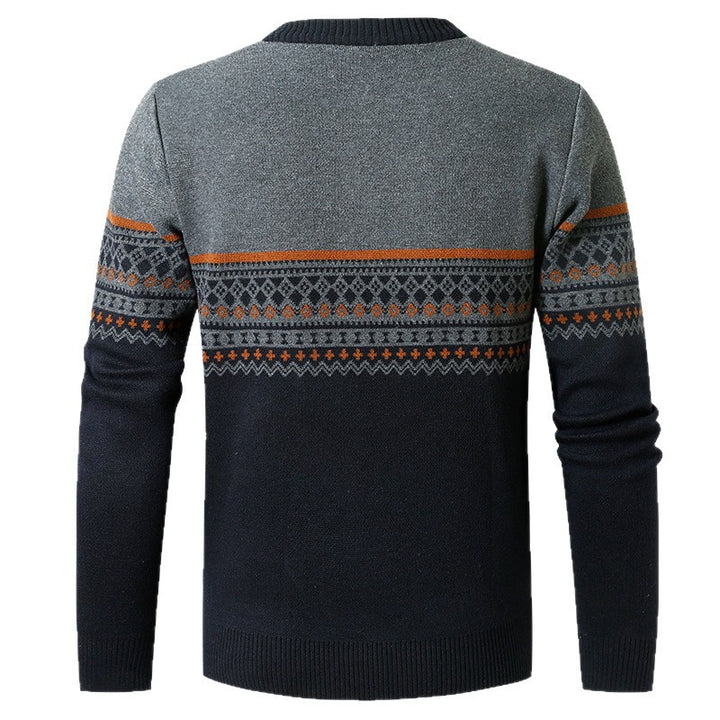 Herren Pullover mit modernem Reißverschluss und geometrischem Muster Drune