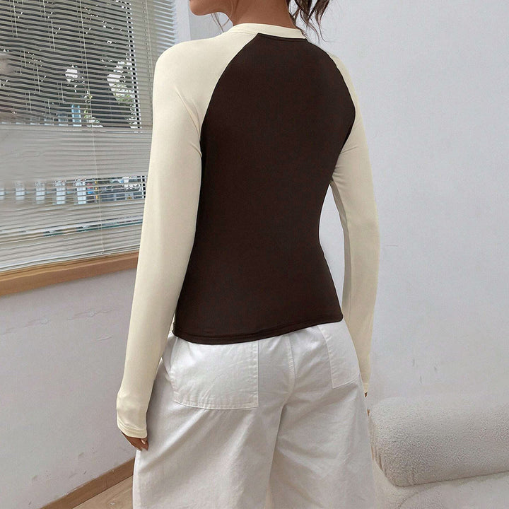 Damen Langarmshirt mit modischem Raglan-Design und Figur betonter Passform Drune