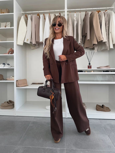 Damen elegantes und lässiges Anzug-Set mit weitem Schnitt Drune