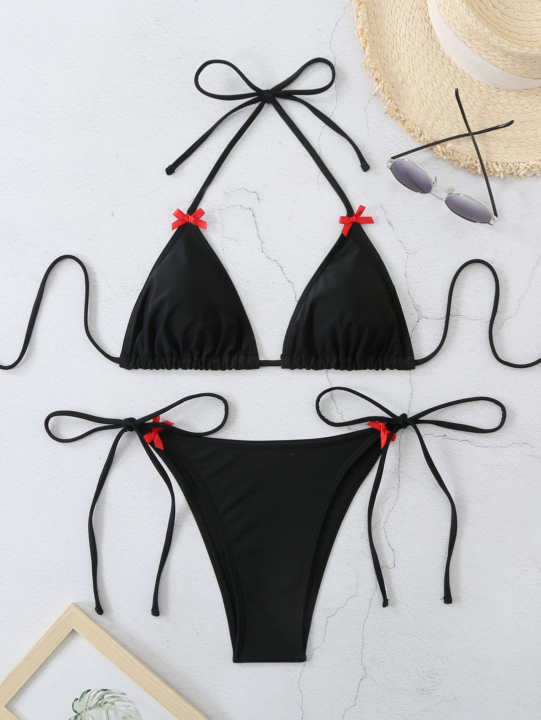 Damen Triangel-Bikini-Set mit verspielten Rüschendetails Drune