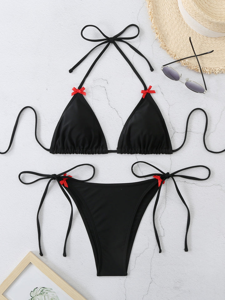Damen Triangel-Bikini-Set mit verspielten Rüschendetails Drune