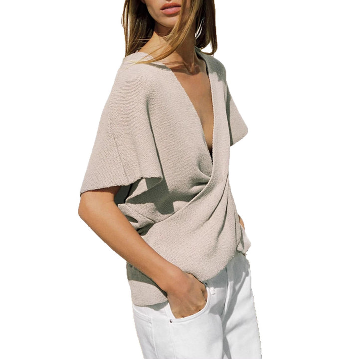 Damen luftiges Wickeloberteil mit eleganter Drapierung Drune
