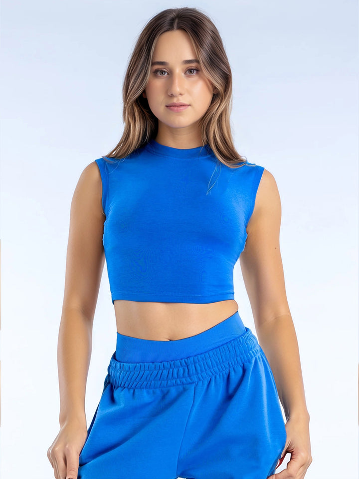 Damen Sportliches Crop-Top Drune
