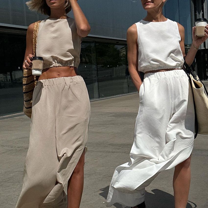 Damen Lässiger Leinen-Jumpsuit mit weitem Bein und Taillierung Drune