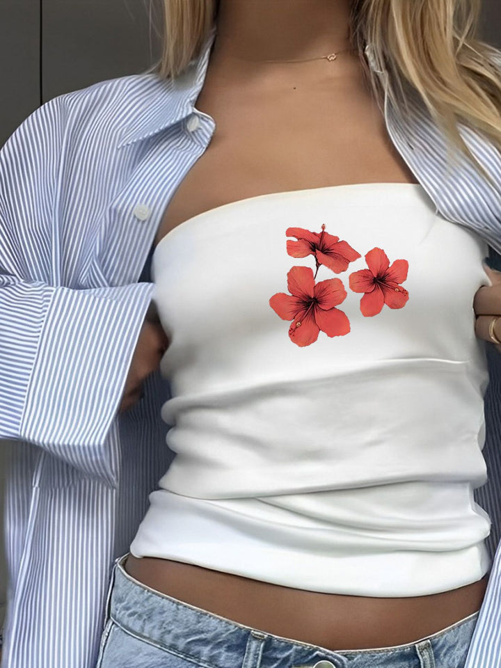 Damen Bandeau-Top mit auffälligem Statement-Aufdruck Drune