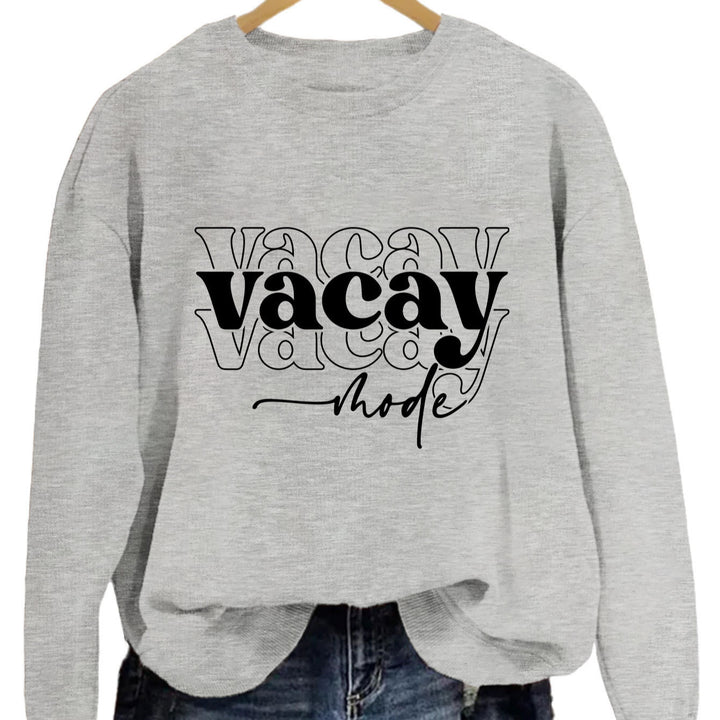 Damen Sweatshirt mit lässigem Schriftzug und entspannter Passform Drune