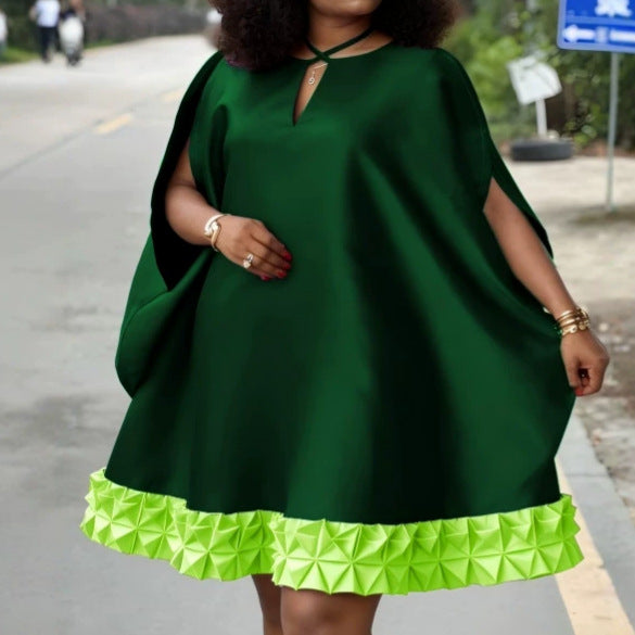 Damen Elegantes Kaftan-Kleid mit dekorativem Faltenbesatz Drune