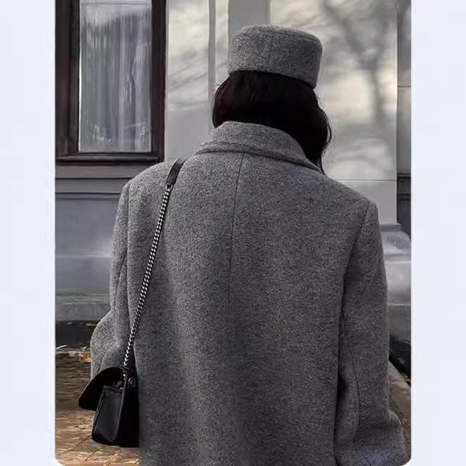 Damen Oversized Wollmantel Drune