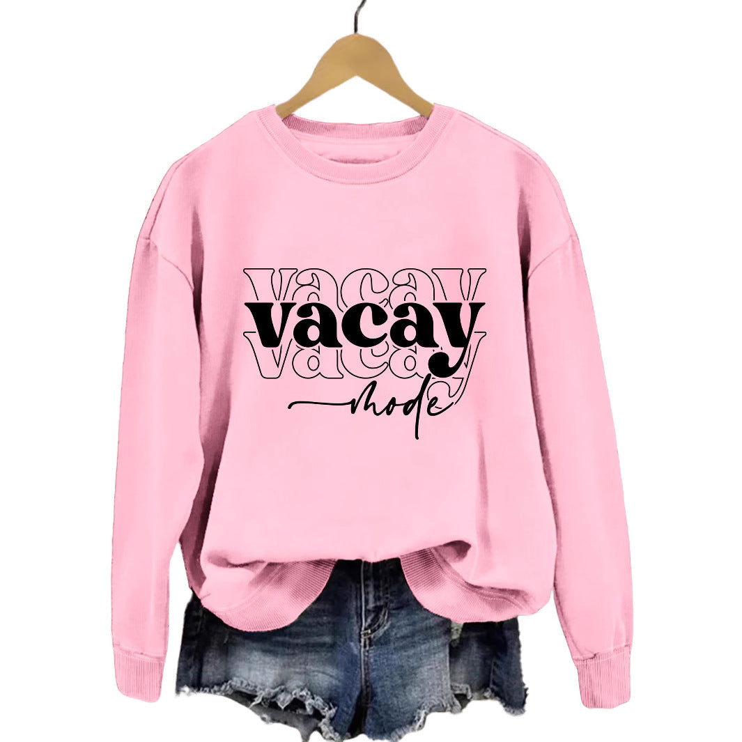Damen Sweatshirt mit lässigem Schriftzug und entspannter Passform Drune