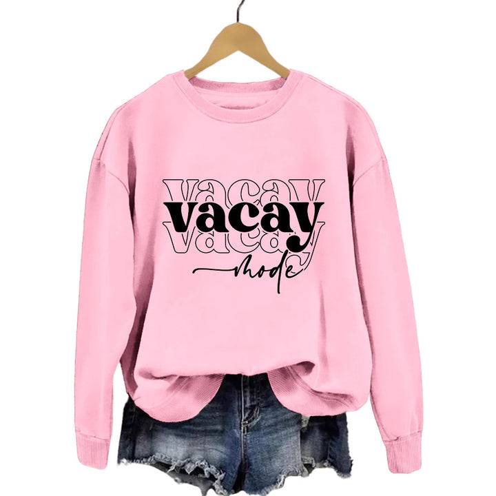 Damen Sweatshirt mit lässigem Schriftzug und entspannter Passform Drune