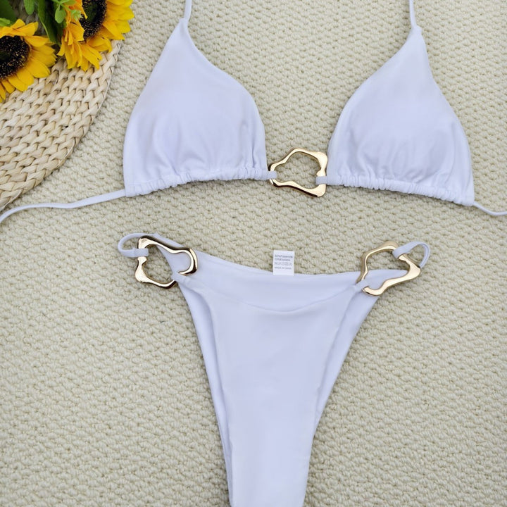 Damen Triangel-Bikini mit elegantem Gold-Details Drune