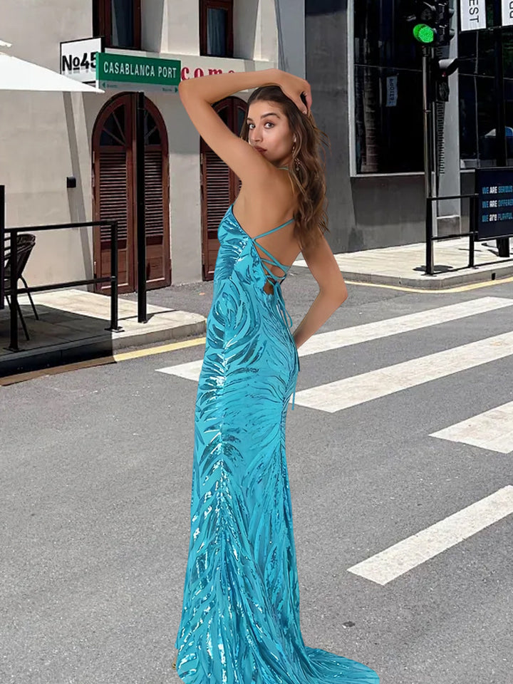 Damen Glitzerndes Abendkleid Drune