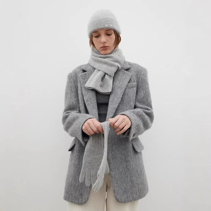 Damen Eleganter und kuscheliger Wollblazer mit modernem Schnitt Drune