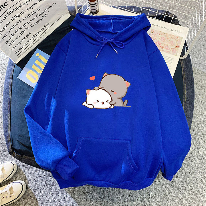 Damen Kapuzenpullover mit verspieltem Katzenmotiv und bequemer Passform Drune