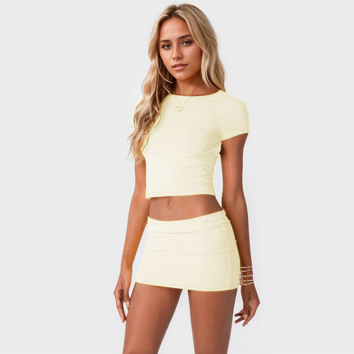 Damen Crop-Top und Minirock Set Drune