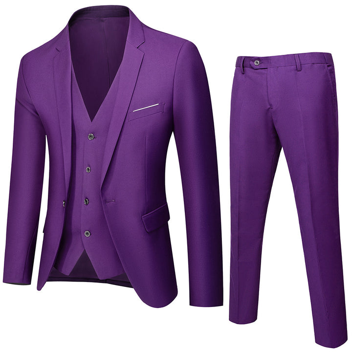 Herren nan dreiteiliges Business-Anzugset mit tailliertem Einreiher-Sakko, schmal geschnittener Weste und elegant geschnittener Anzughose Drune
