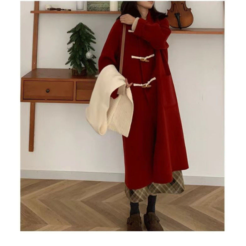 Damen Dufflecoat mit praktischen Taschen und dekorativen Holzknebeln Drune