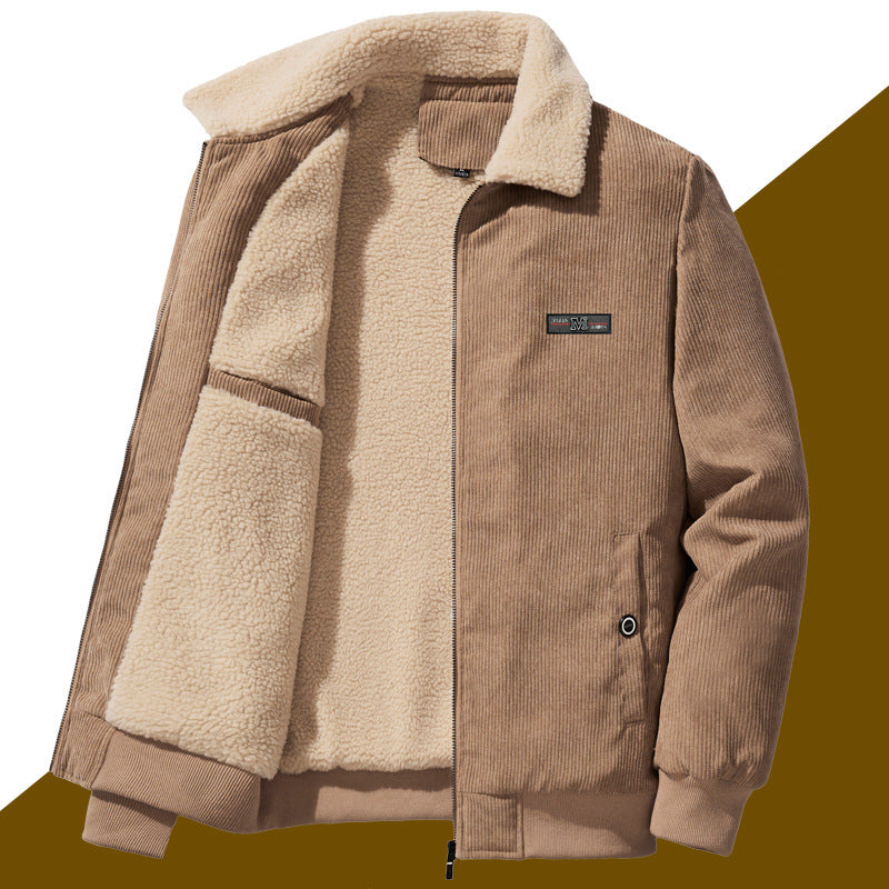 Herren  Cordura Fleece gefütterte Zip-Up Kragen Bomberjacke mit innerer Brusttasche Drune