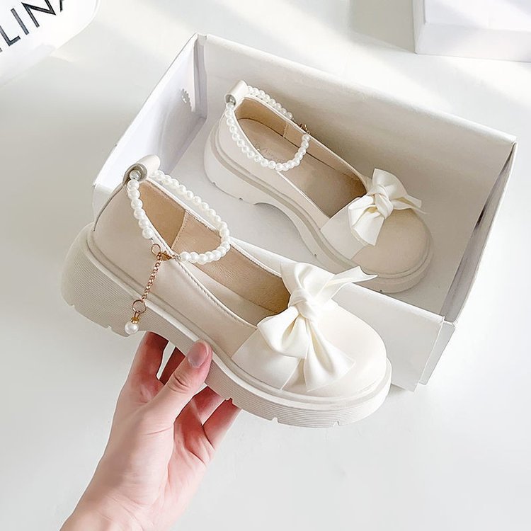 Damen Elegante Plateauschuhe mit dekorativem Schleifendetail Drune
